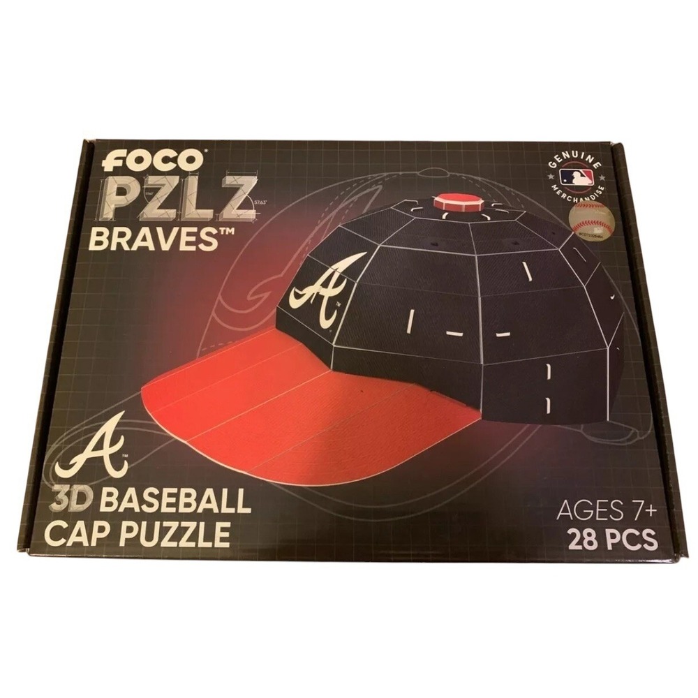 NEW FOCO PZLZ Atlanta Braves 3D Baseball Cap Puzzle‎ Sealed MLB Licensed